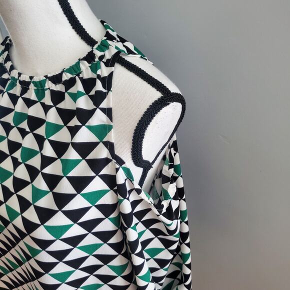 Worthington Women's Cold Shoulder Retro Color Block Top Size M - Picture 3 of 7